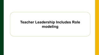 .
Next Page
Teacher Leadership Includes Role
modeling
 