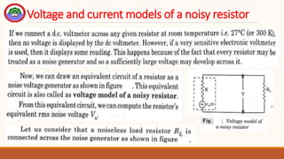 Voltage and current models of a noisy resistor
 