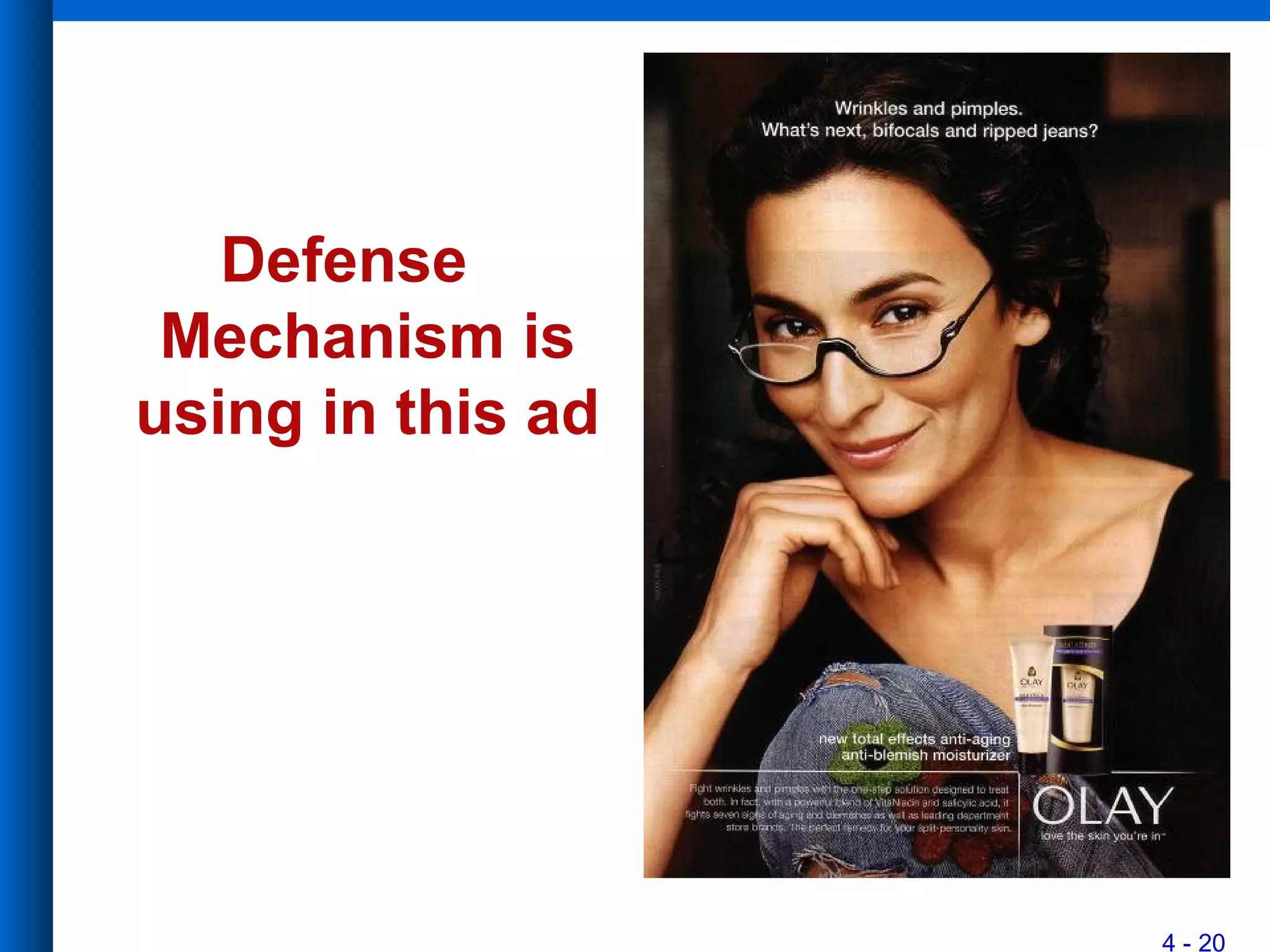 4 - 20
Defense
Mechanism is
using in this ad
 
