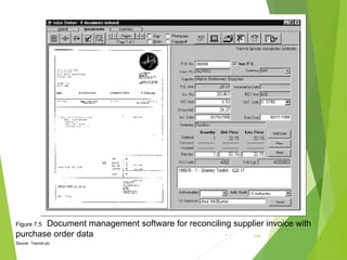 Figure 7.5 Document management software for reconciling supplier invoice with
purchase order data
Source: Tranmit plc
* 110
 
