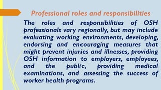 Osh Roles Chapter 4 Occupational Hazards, Industrial Safety and Health Issues ...