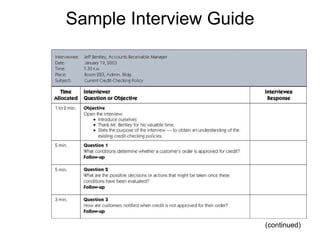 Sample Interview Guide (continued) 