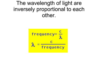 The wavelength of light are inversely proportional to each other. 