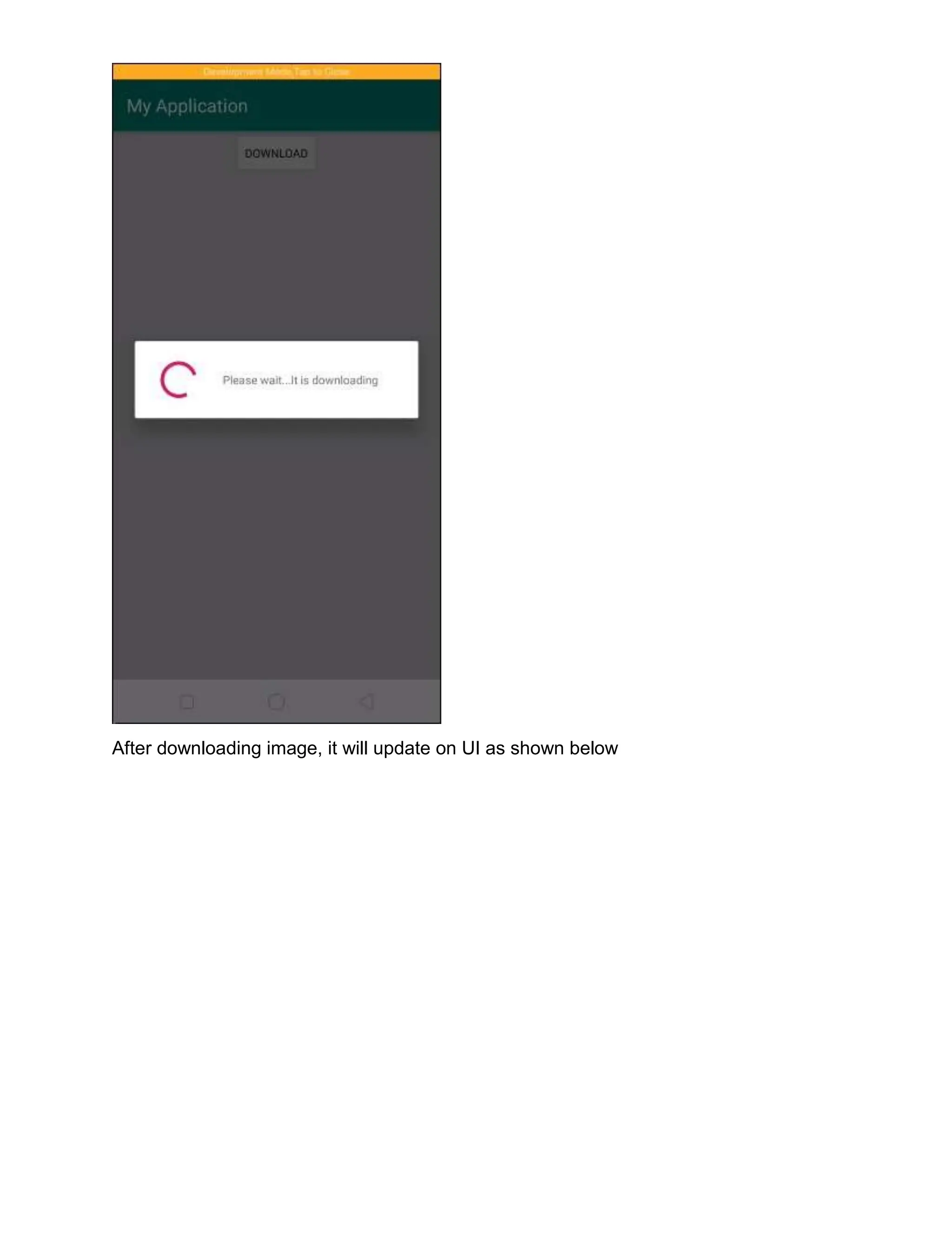 After downloading image, it will update on UI as shown below 