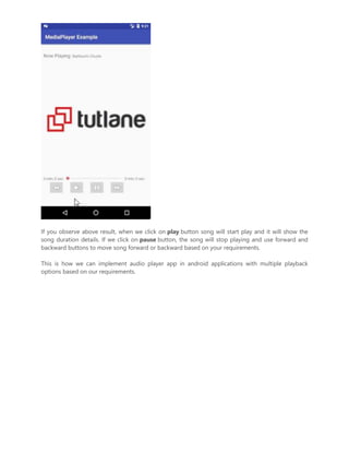 Android Application Components with Implementation & Examples | DOCX