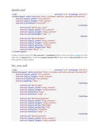 Android Application Components with Implementation & Examples | DOCX