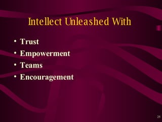 Intellect Unleashed With  Trust Empowerment Teams Encouragement 
