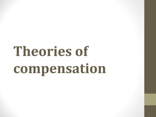 Theories of
compensation
 