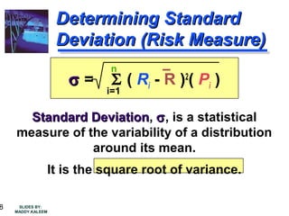 Standard Deviation Risk Management Word Problem Example risk and return | PPT