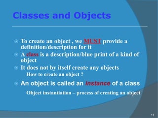 Class Object Intro