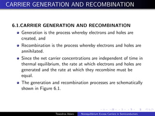 Nonequilibrium Excess Carriers in Semiconductors | PDF