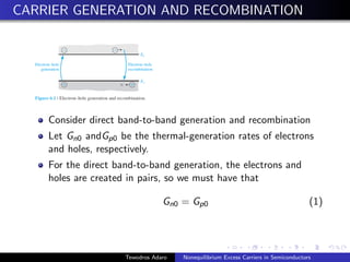 Nonequilibrium Excess Carriers in Semiconductors | PDF
