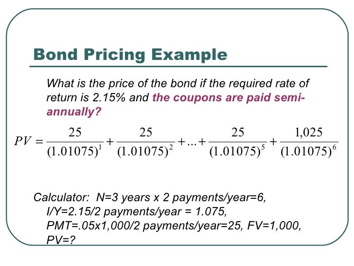 Zero coupon bond semi annually formula