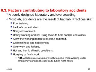 Poor Lab Conditions Comprehensive Guide to Laboratory Accidents and Safety Protocols | PDF