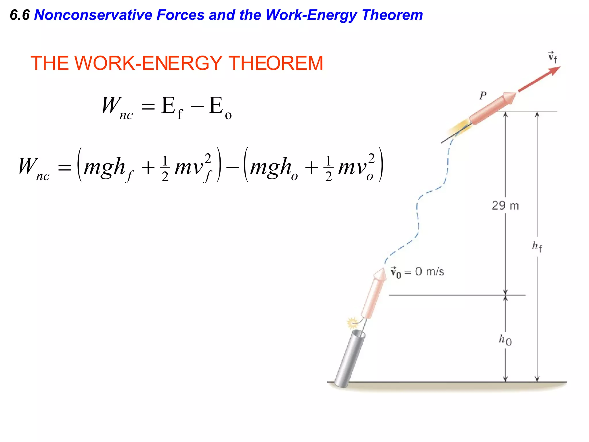 6.6  Nonconservative Forces and the Work-Energy Theorem THE WORK-ENERGY THEOREM 