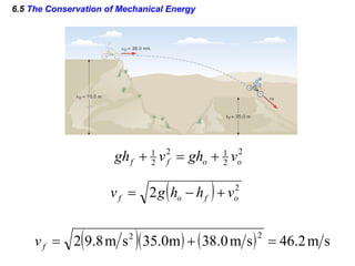 6.5  The Conservation of Mechanical Energy 