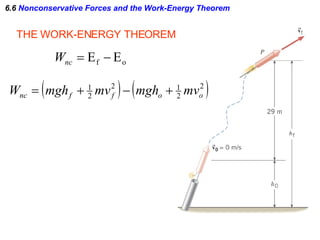6.6  Nonconservative Forces and the Work-Energy Theorem THE WORK-ENERGY THEOREM 