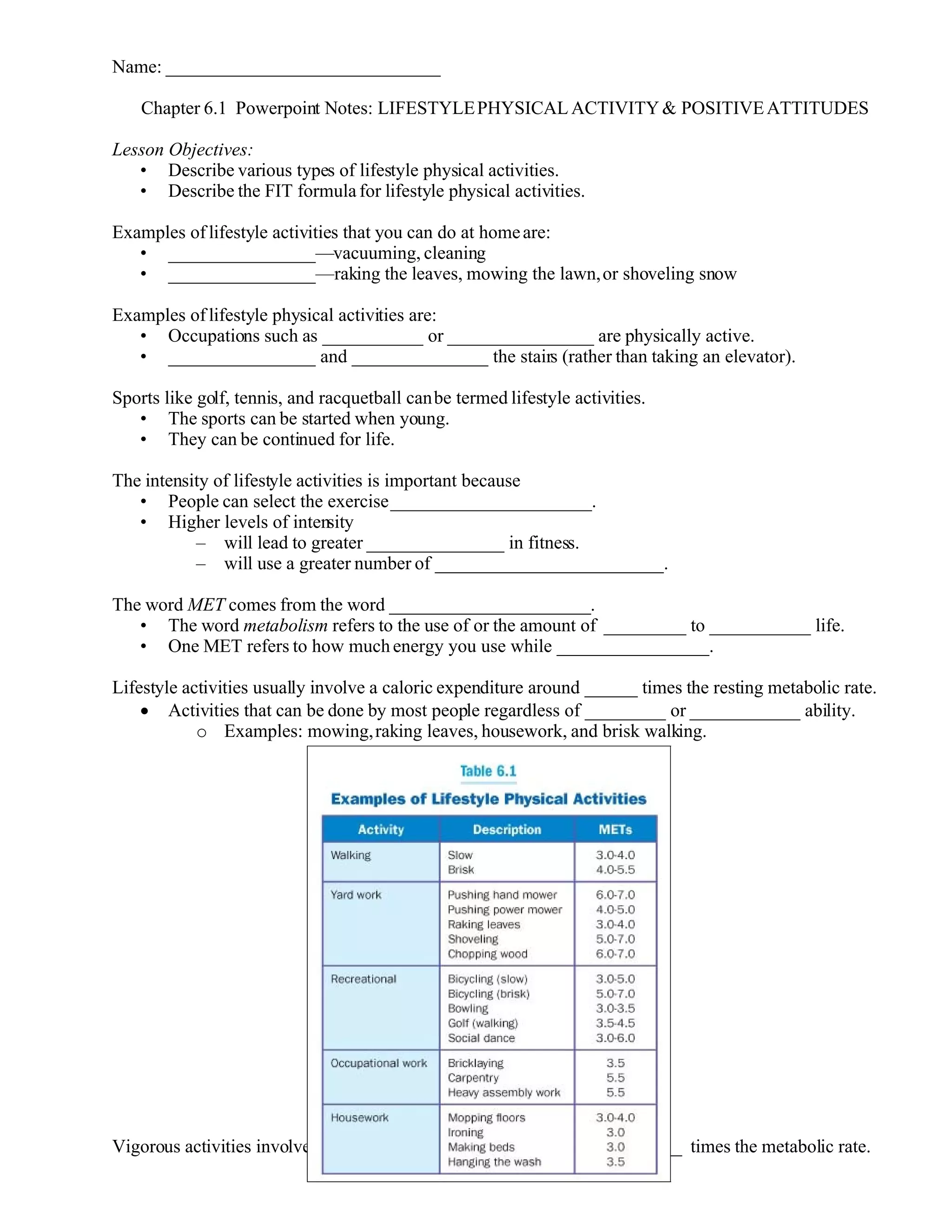 Chapter 6.1 Worksheet
