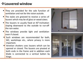 Chapter 6 doors, windows & ventilators | PPTX