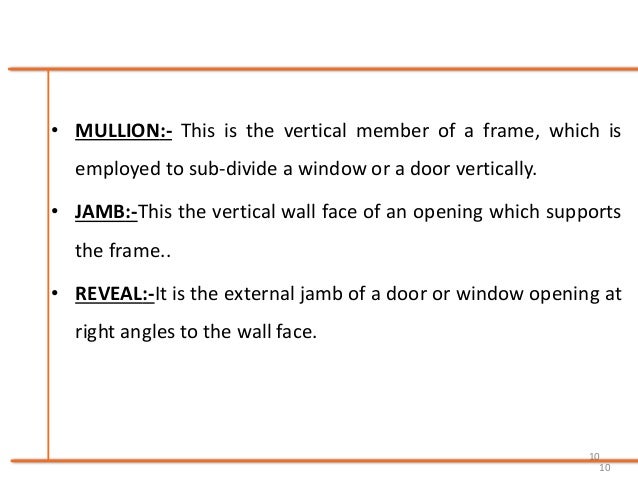 Chapter 6 Doors Windows Ventilators
