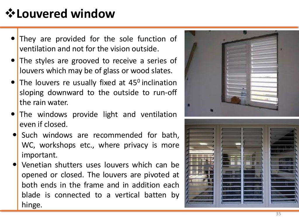 Chapter 6 doors, windows & ventilators