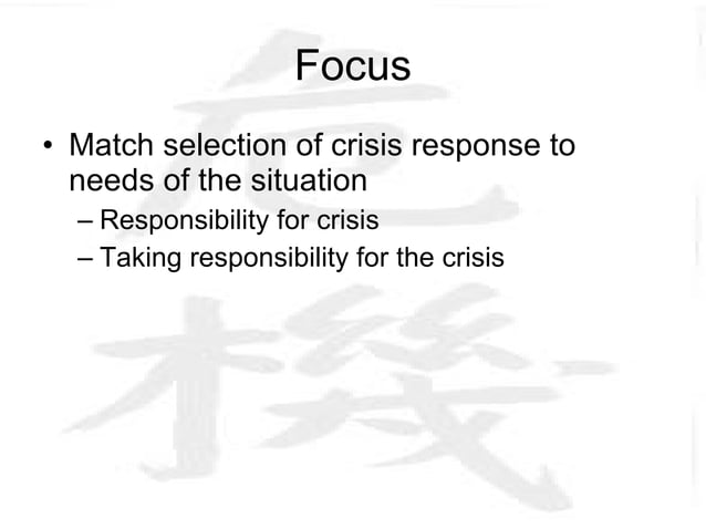 Situational Crisis Communication Theory