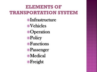 Infrastructure
Vehicles
Operation
Policy
Functions
Passenger
Medical
Freight
 