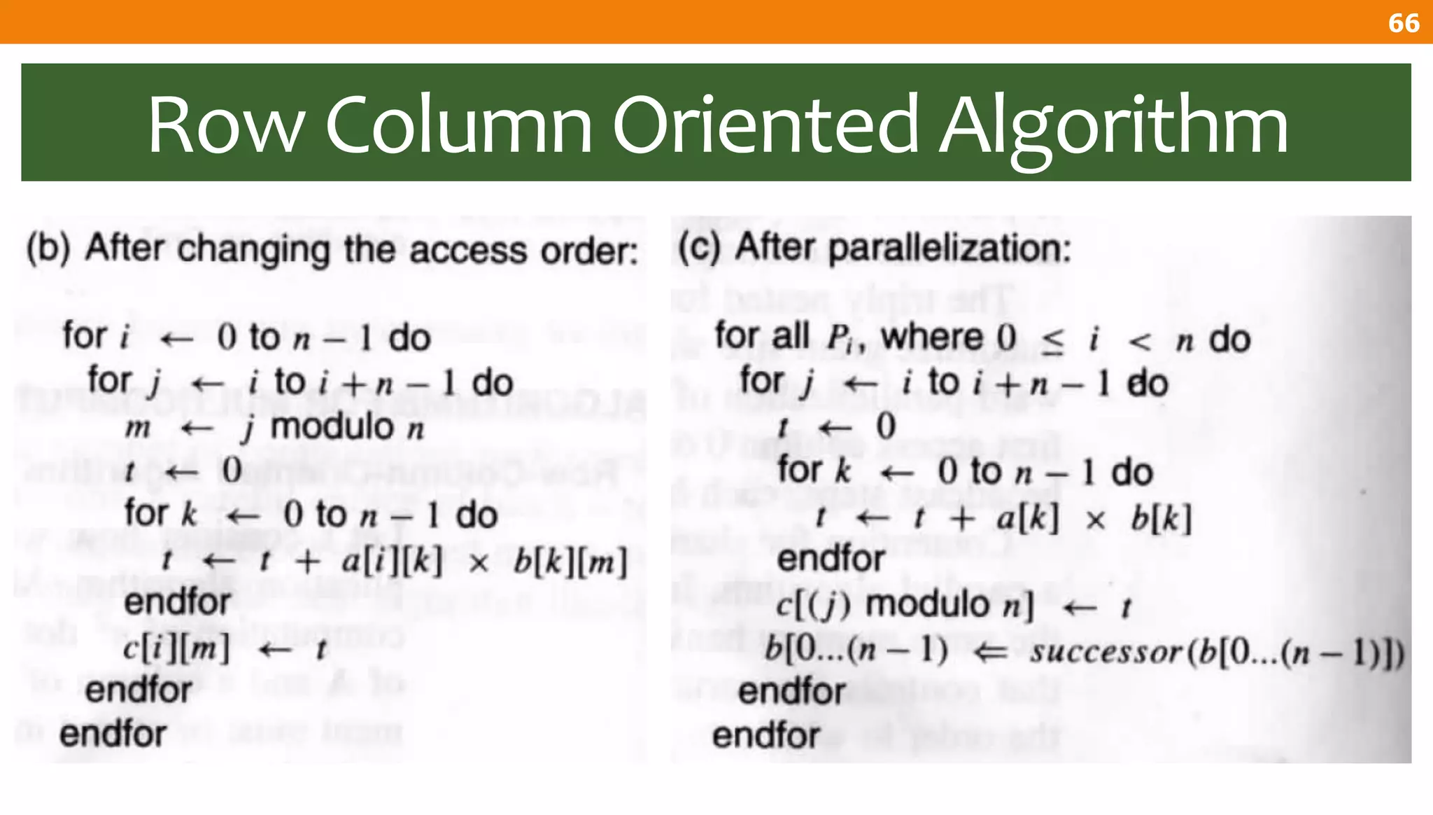 Row Column Oriented Algorithm
66
 