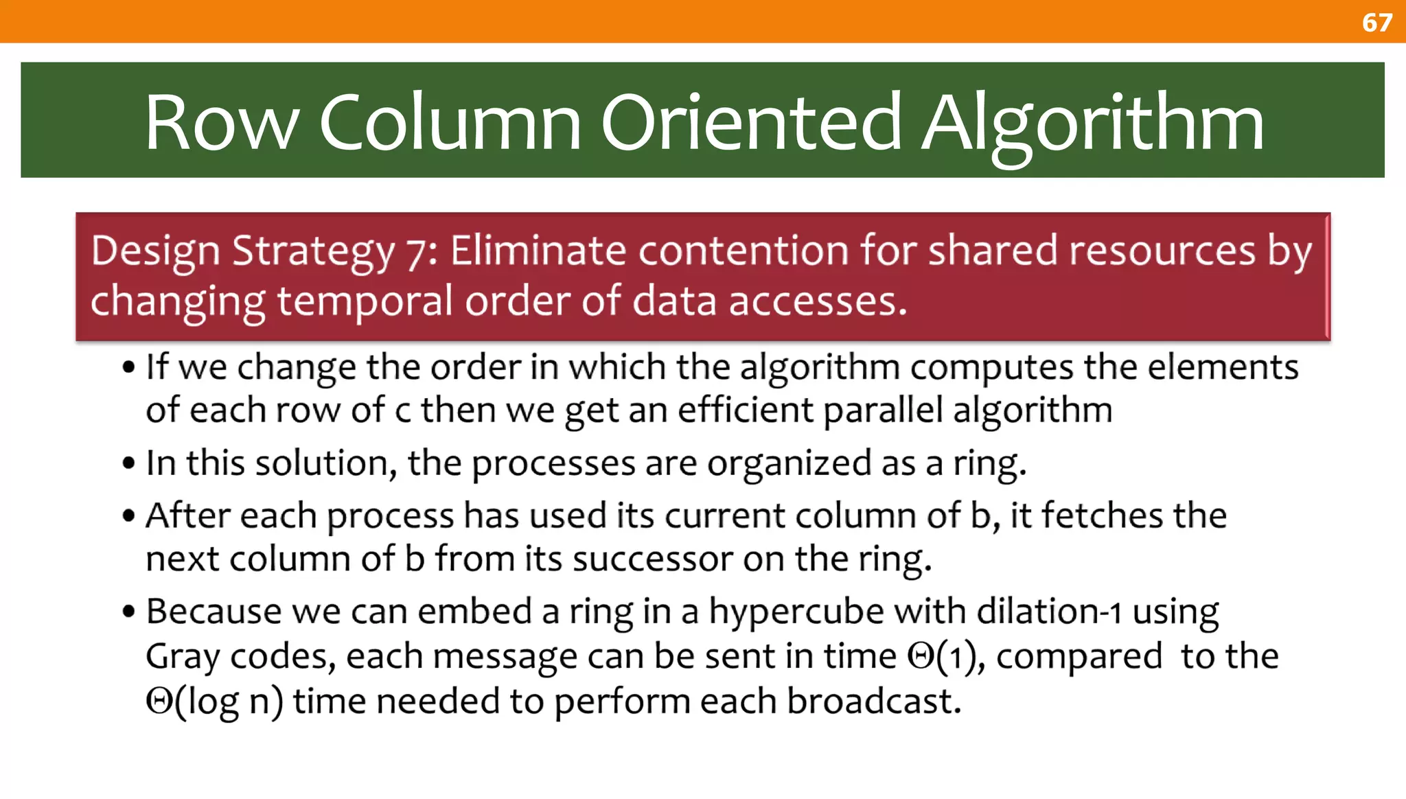 Row Column Oriented Algorithm
67
 