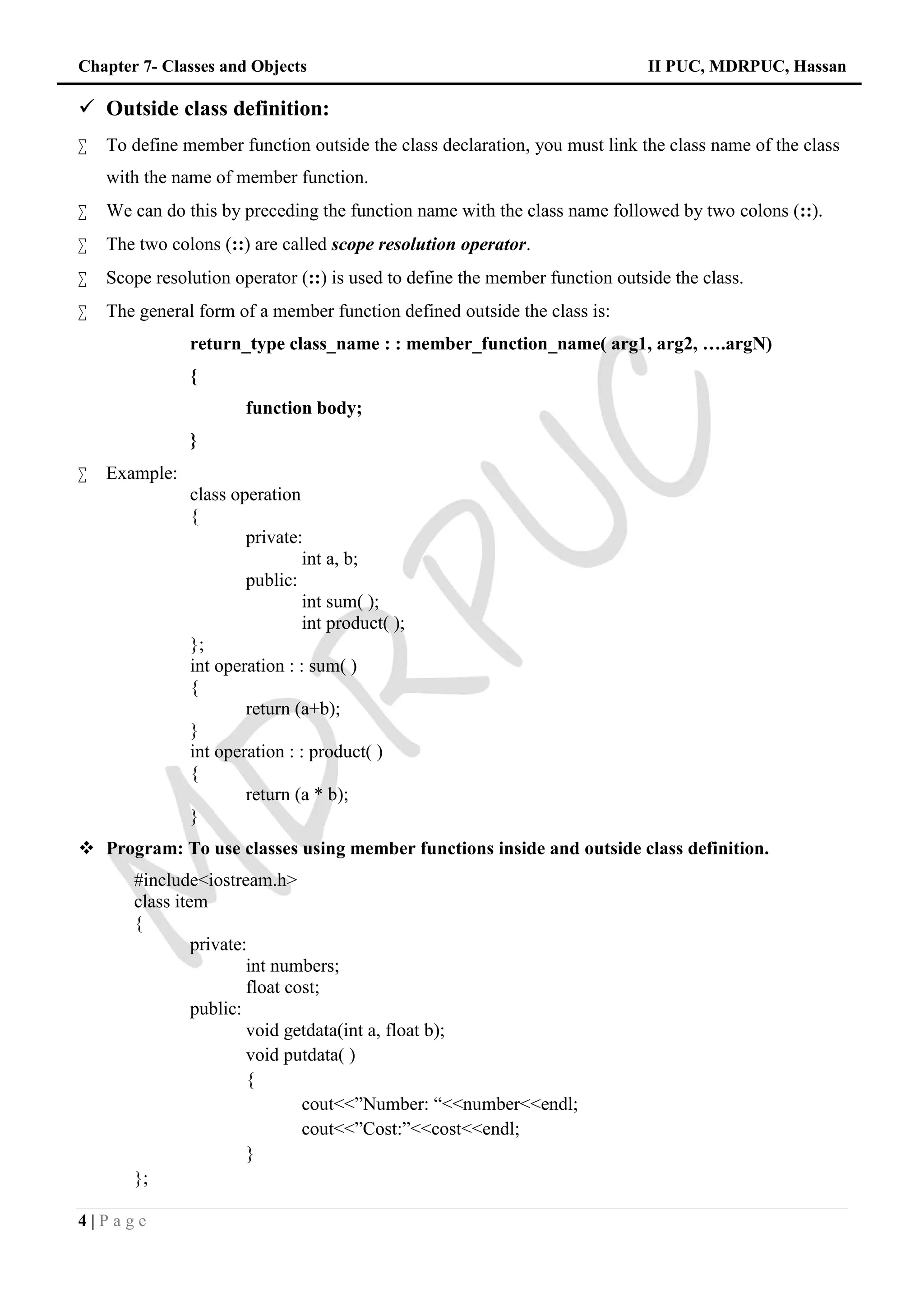 chapter-7-classes-and-objects.pdf | Programming Languages | Computing