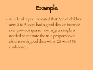 Chapter 7 – Confidence Intervals And Sample Size | PPT