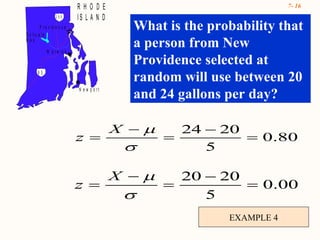 EXAMPLE 4 What is the probability that a person from New Providence selected at random will use between 20 and 24 gallons per day? 
