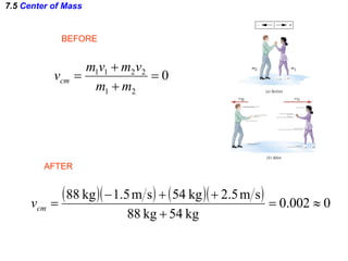 7.5  Center of Mass BEFORE AFTER 