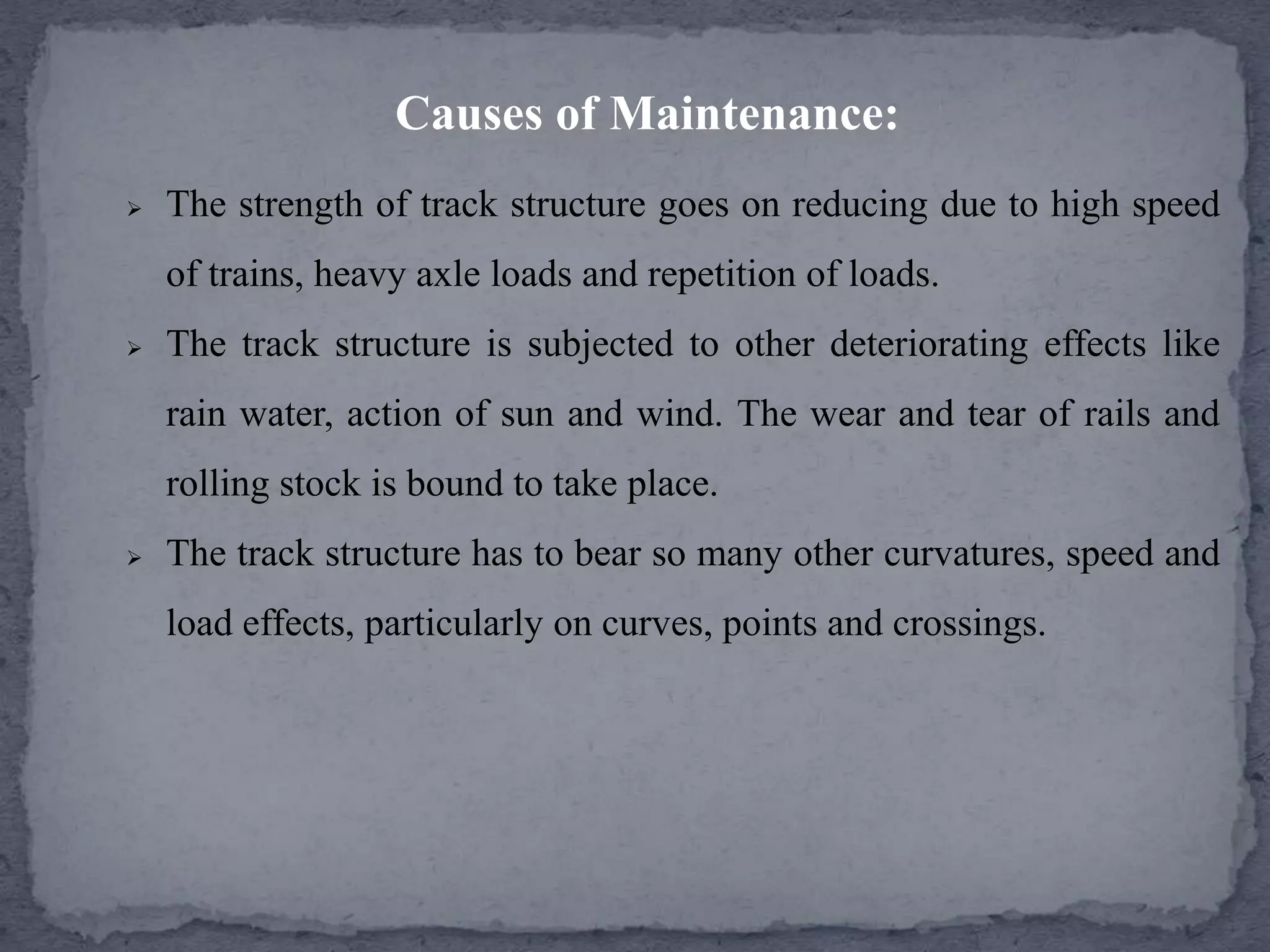 Chapter 7 Maintenance of railway track | PPTX