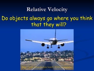 Relative Velocity ,[object Object],http://www.metacafe.com/watch/39256/crosswinds/ 