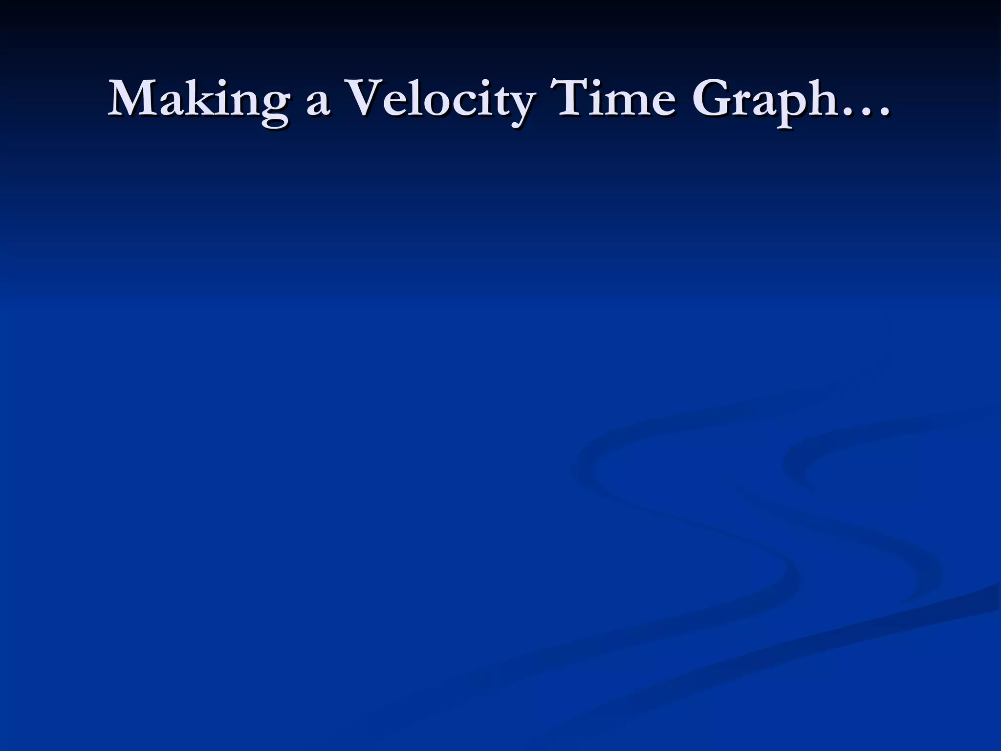 Making a Velocity Time Graph… 