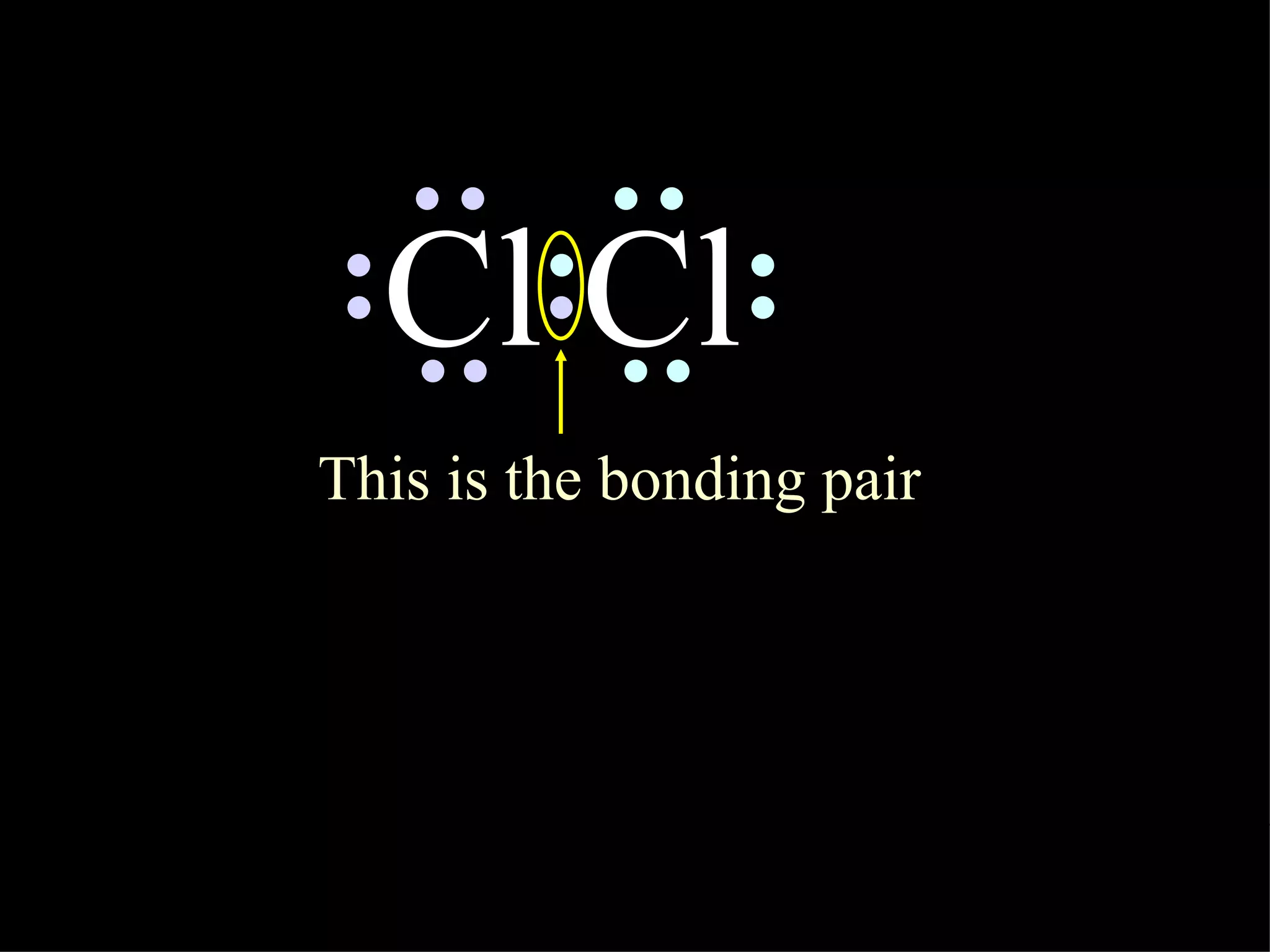 Cl Cl circle the electrons for each atom that completes their octets This is the bonding pair 