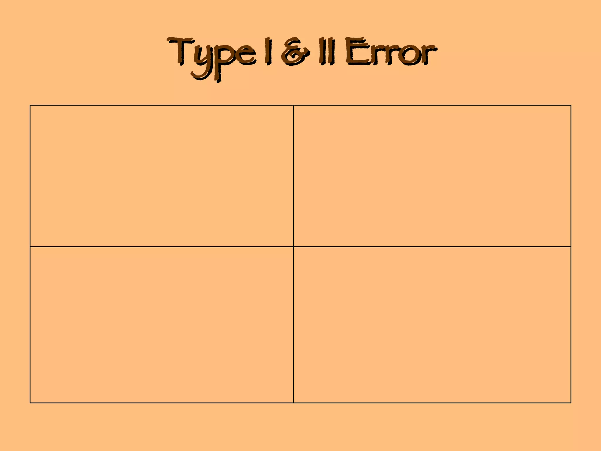 Type I & II Error 