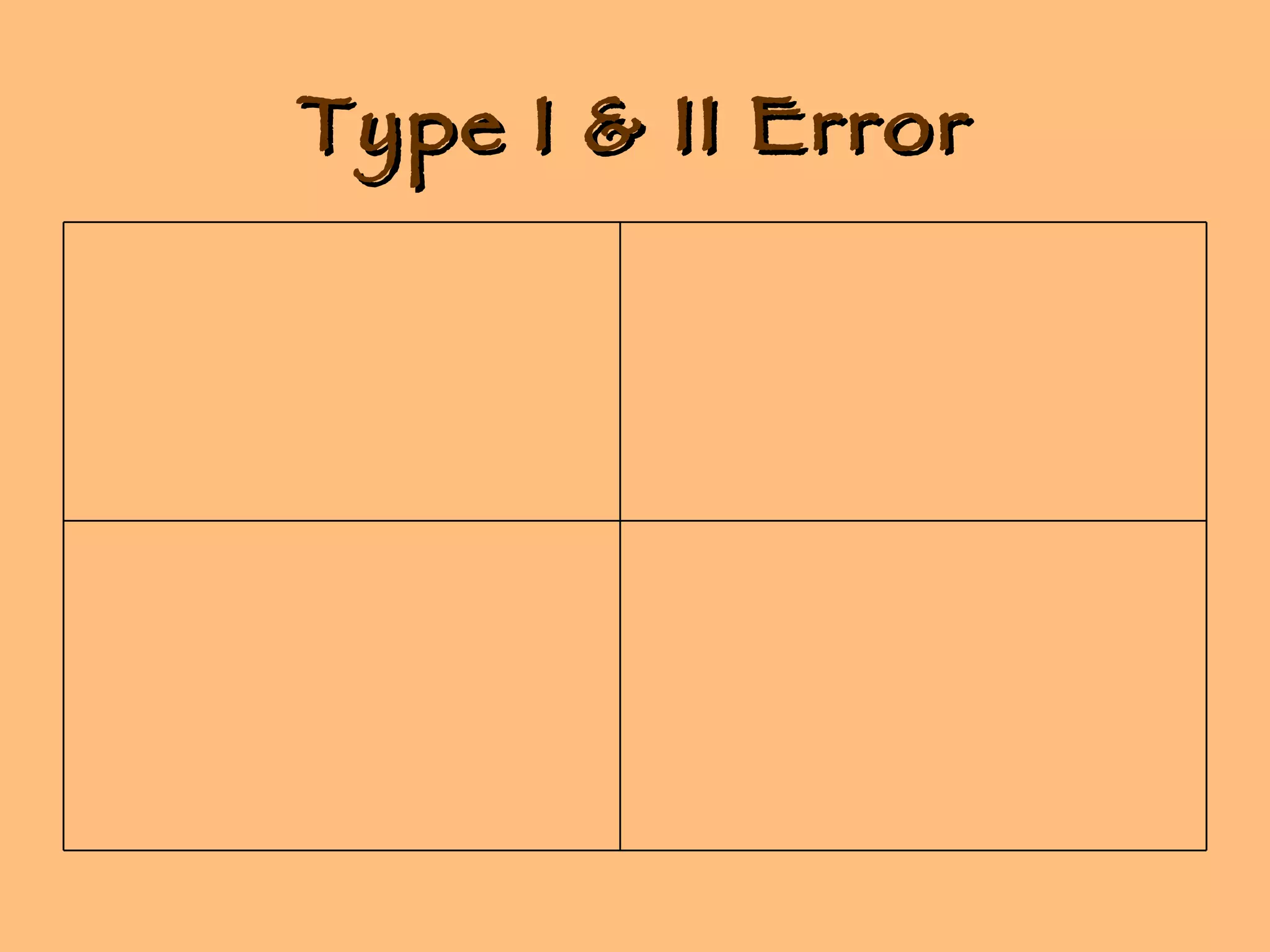 Type I & II Error 