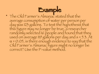 Chapter 8 – Hypothesis Testing | PPT