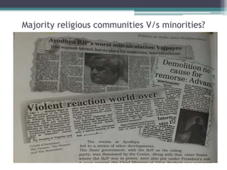 Majority religious communities V/s minorities?
 