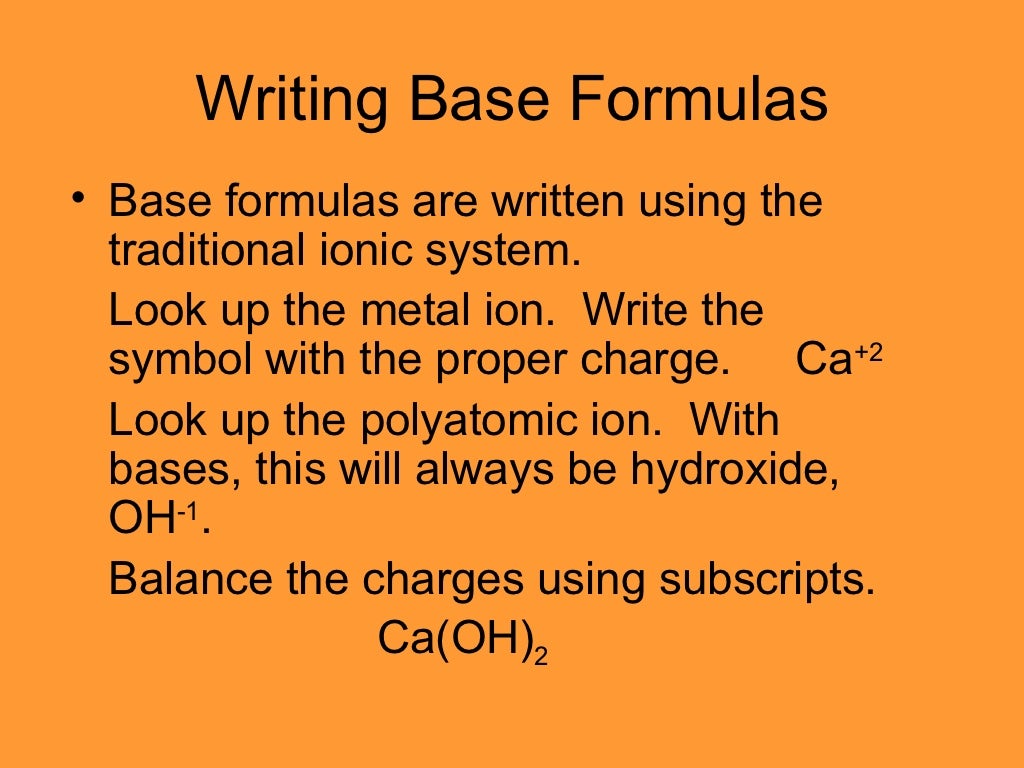 Chemical Names And Formulas