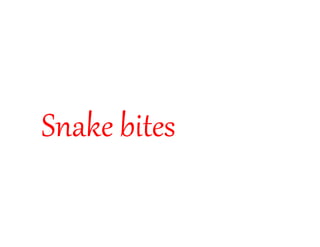 Snake bites
 