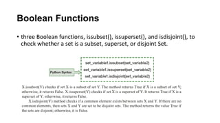 Comprehensive Guide to Python Sets and Dictionaries: Operations and ...