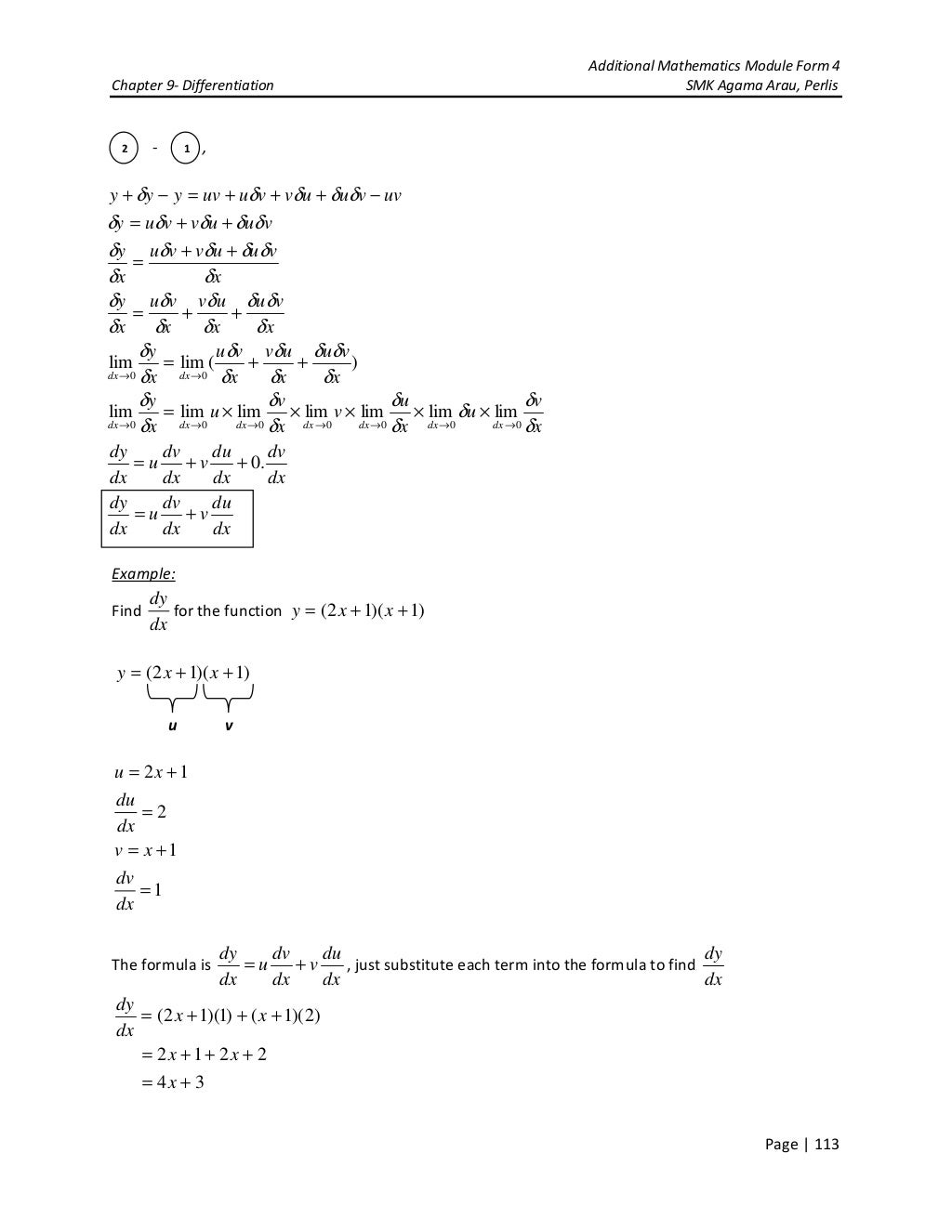 Chapter 9- Differentiation Add Maths Form 4 SPM
