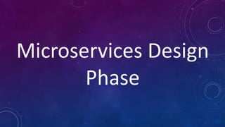 Microservices Design
Phase
 