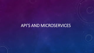 API’S AND MICROSERVICES
 