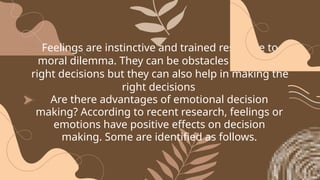 The Role of Feelings in Moral Decision-Making and Emotivism | PPTX