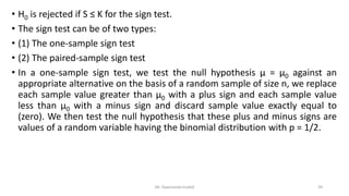 Sign Test R Alternative Non-Parametric Tests: Chapter-IV- Business Research Methods | PDF