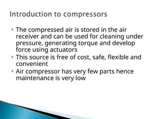 air compressor types methods, working principle and applications | PPT